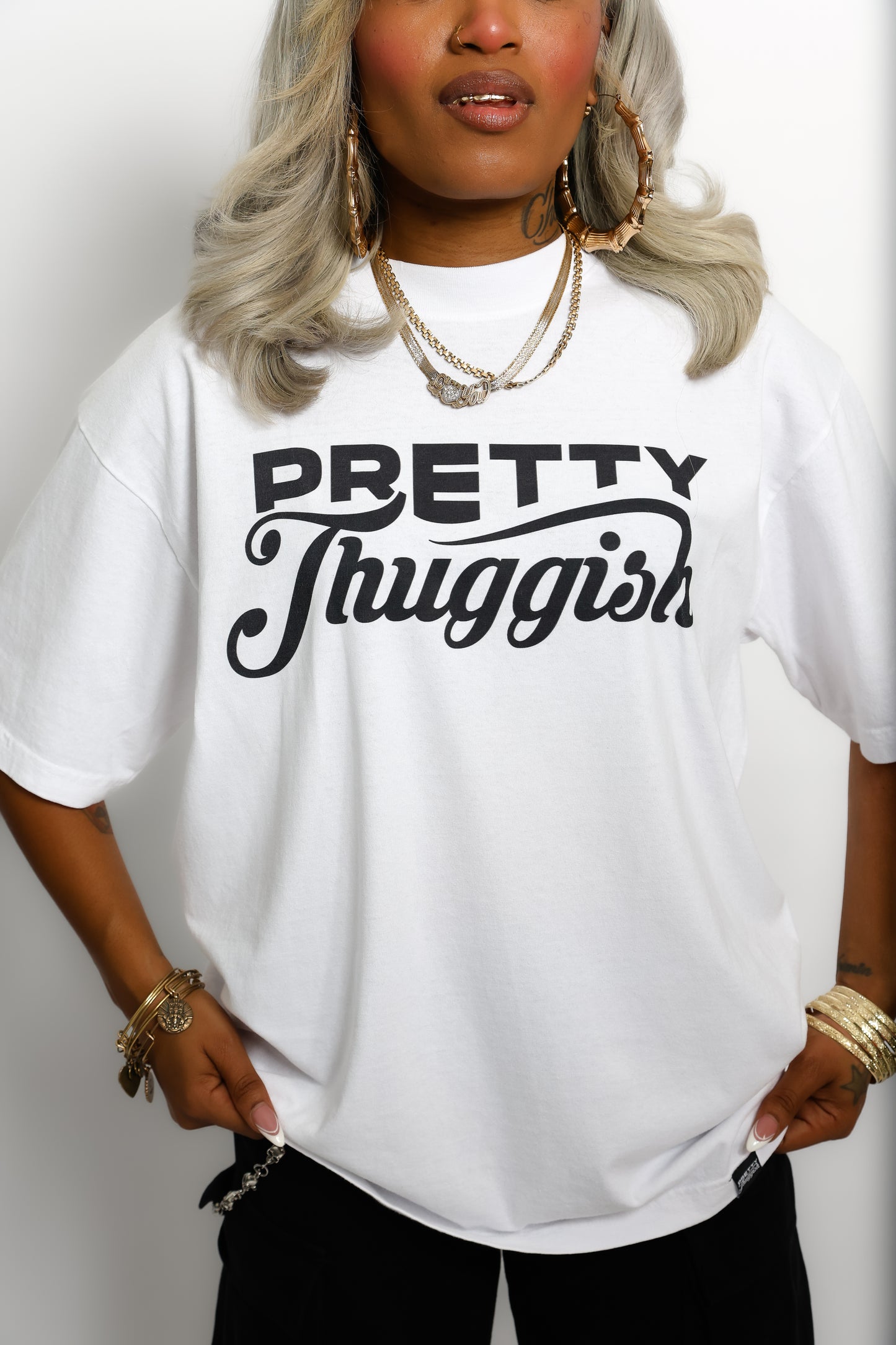 Pretty Thuggish Classic Tee- White