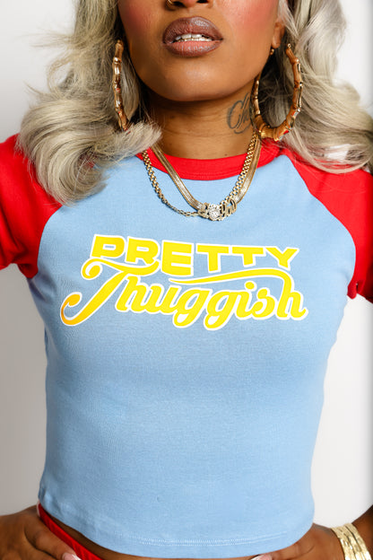Pretty Thuggish All Star Baseball Tee -Red