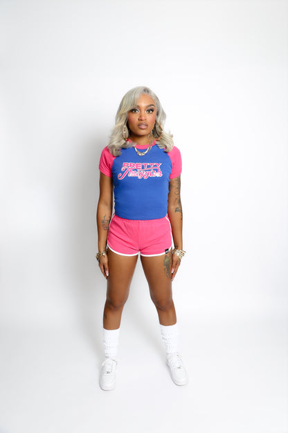 Pretty Thuggish All Star Baseball Tee -Pink
