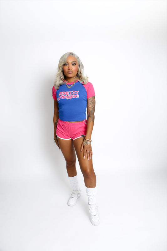 Pretty Thuggish All Star Baseball Tee -Pink