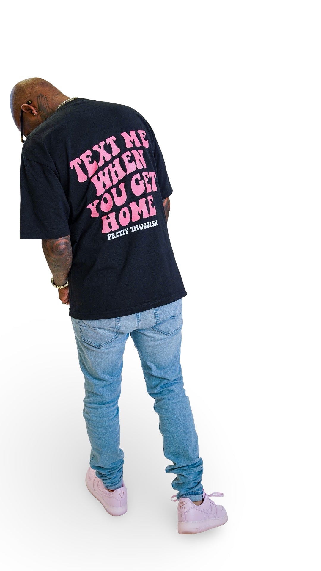 'Text Me When You Get Home' Tee- Black