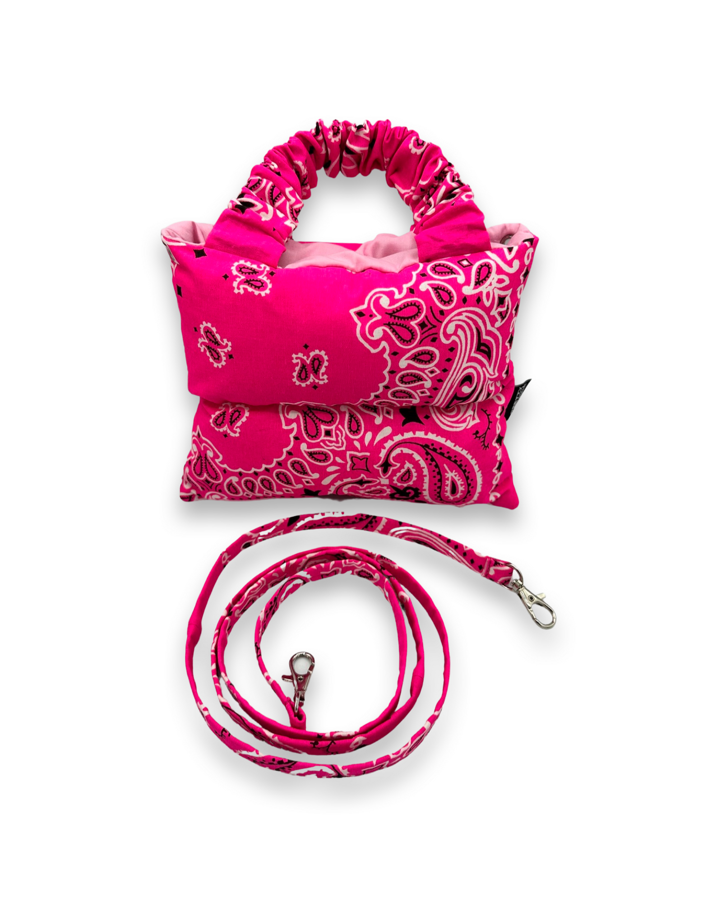 Mini Puffer Tote Bag- Hot Barbie Pink