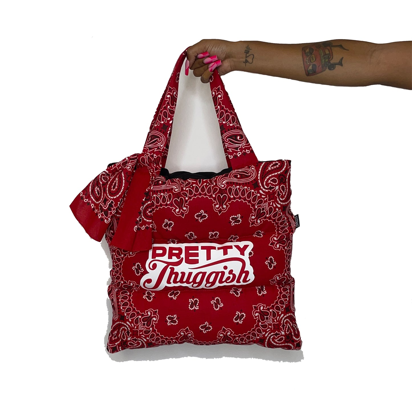 Pretty Puffer Tote Bag- Red